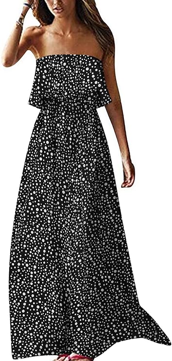 ZMPSIISA Women's Summer Off The Shoulder Maxi Dress Review