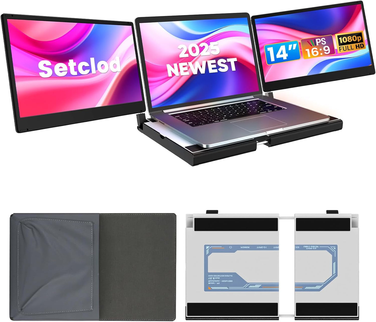Portable Triple Screen Monitor Extender for Mac & Windows