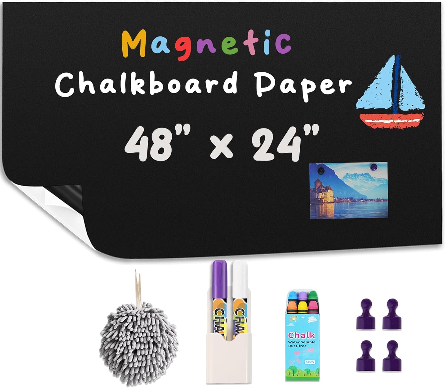 Magnetic Chalkboard Contact Paper for Creative Spaces and Fun