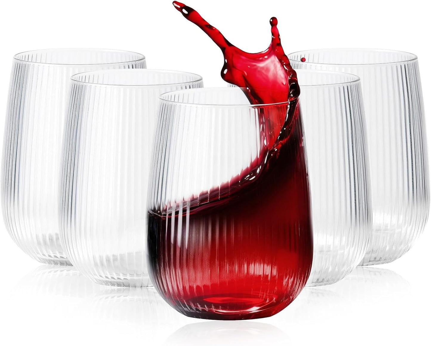 36 Pack Plastic Ribbed Wine Glasses for Any Celebration