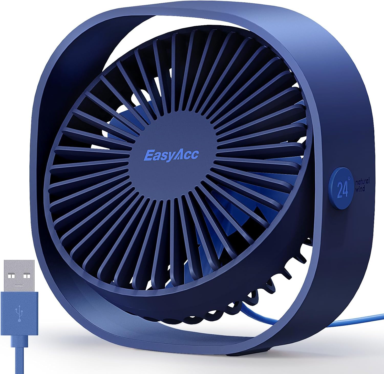 Powerful & Quiet USB Desk Fan by EasyAcc