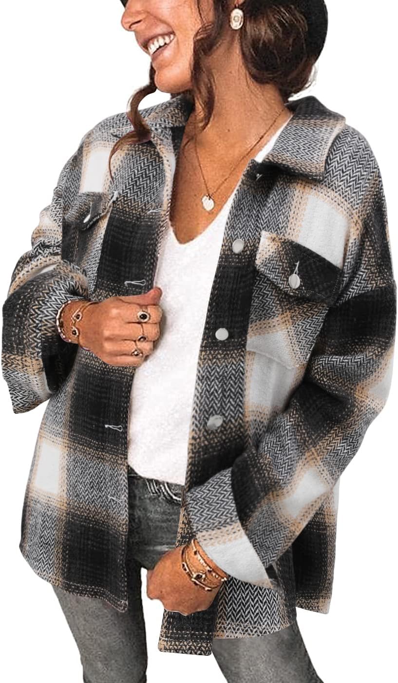 Trendy Women Plaid Shirt Jacket for Comfort and Style
