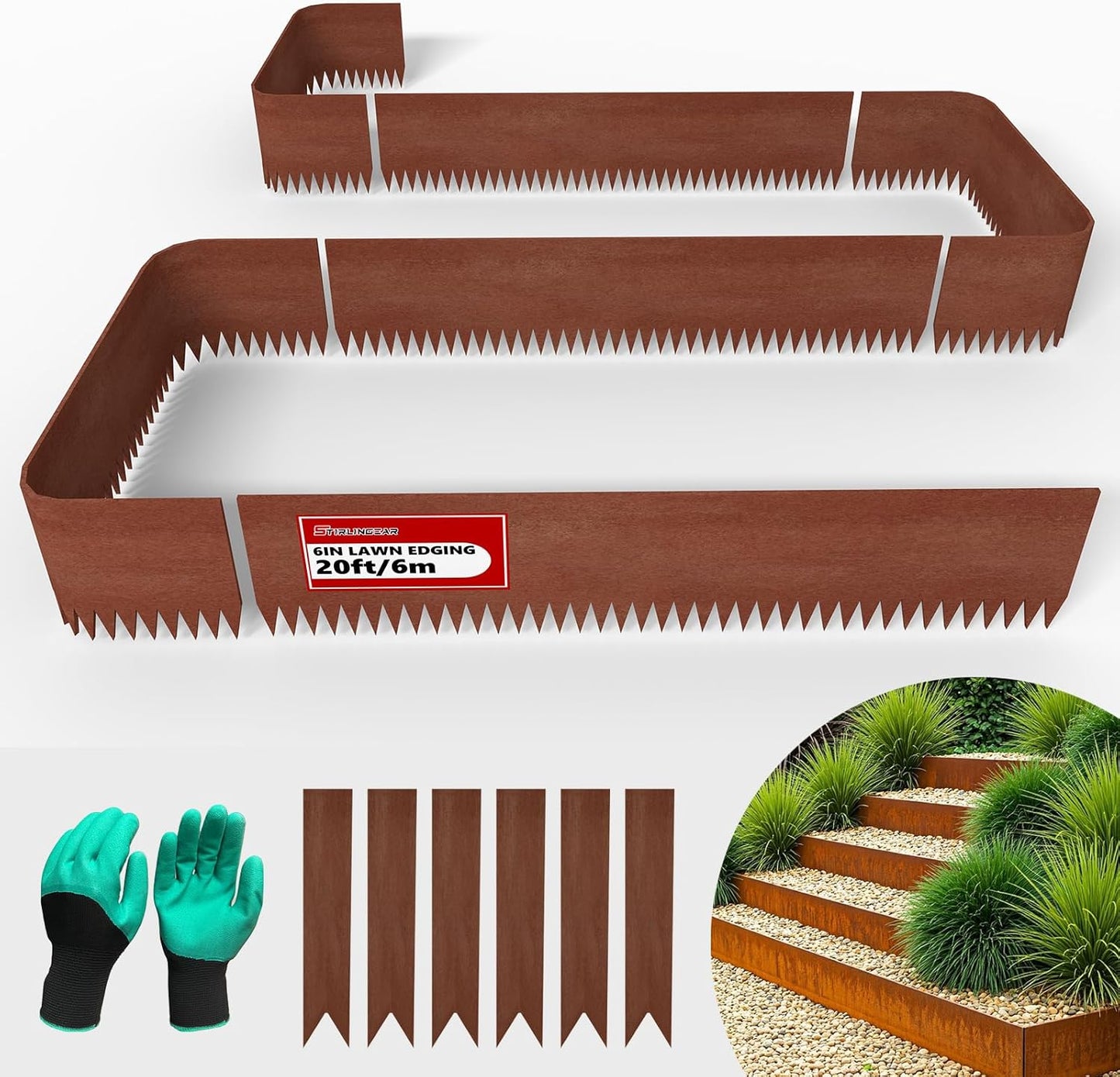 20ft Cor-Ten Steel Landscape Edging for Beautiful Gardens