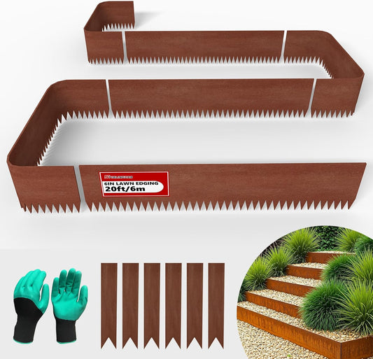 20ft Cor-Ten Steel Landscape Edging for Beautiful Gardens