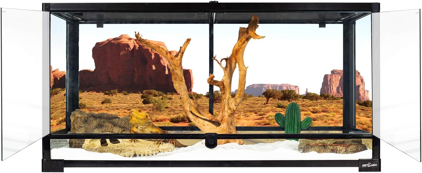 REPTI ZOO 50 Gallon Reptile Glass Terrarium Tank with Ventilation