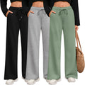 Women Wide Leg Sweatpants 3 Pack - Comfortable Everyday Lounge