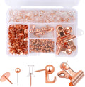 310 Pcs Rose Gold Push Pins Set - Decorative Office Push Pins