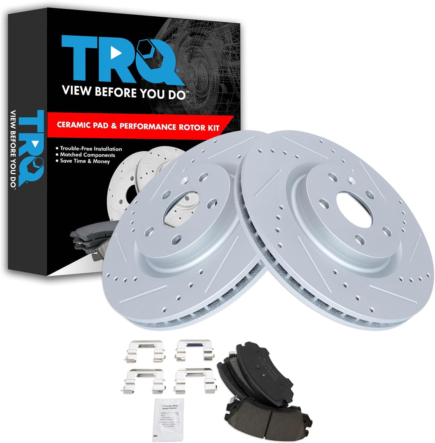 TRQ Front Performance Brake Pad & Rotor Kit for Chevrolet Caprice