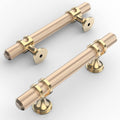 Amerdeco Knurled Gold Cabinet Pulls 5 in Length - Brushed Brass
