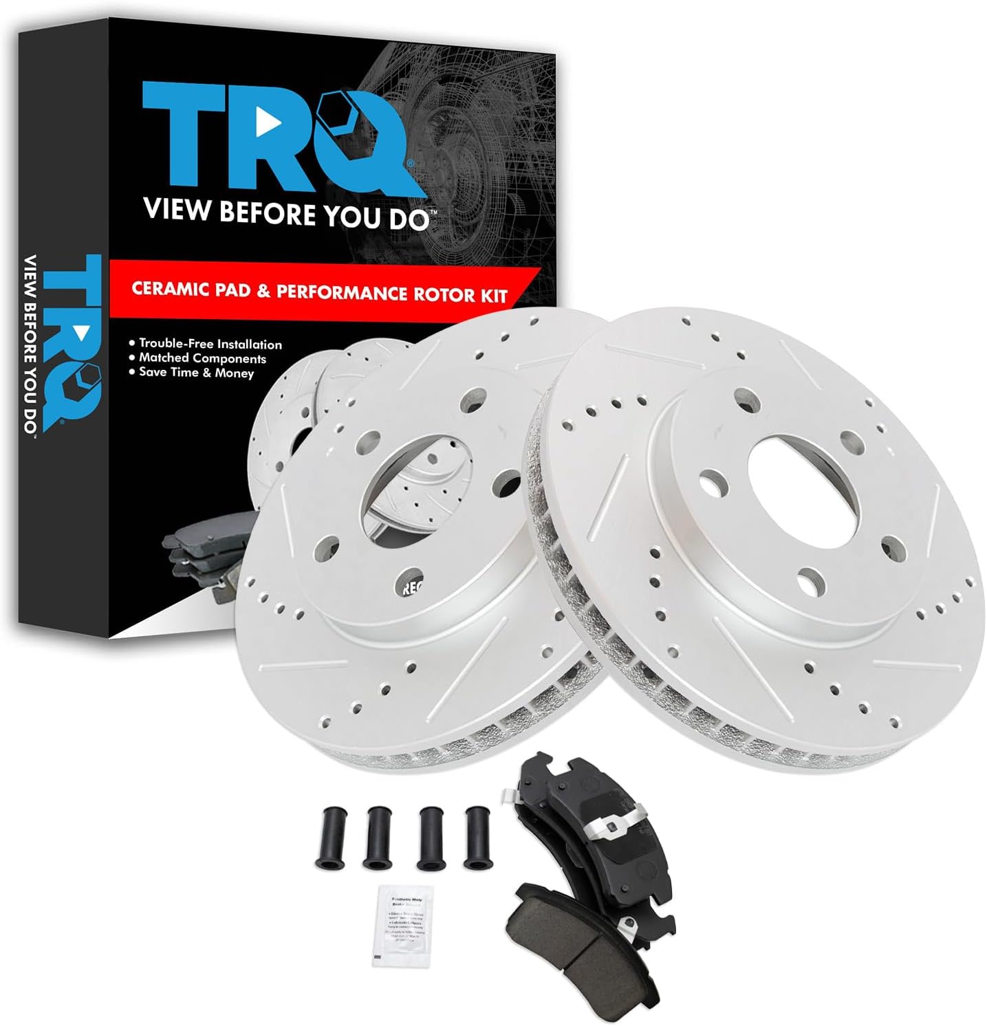 TRQ Front Performance Brake Pad & Rotor Kit for Buick LeSabre