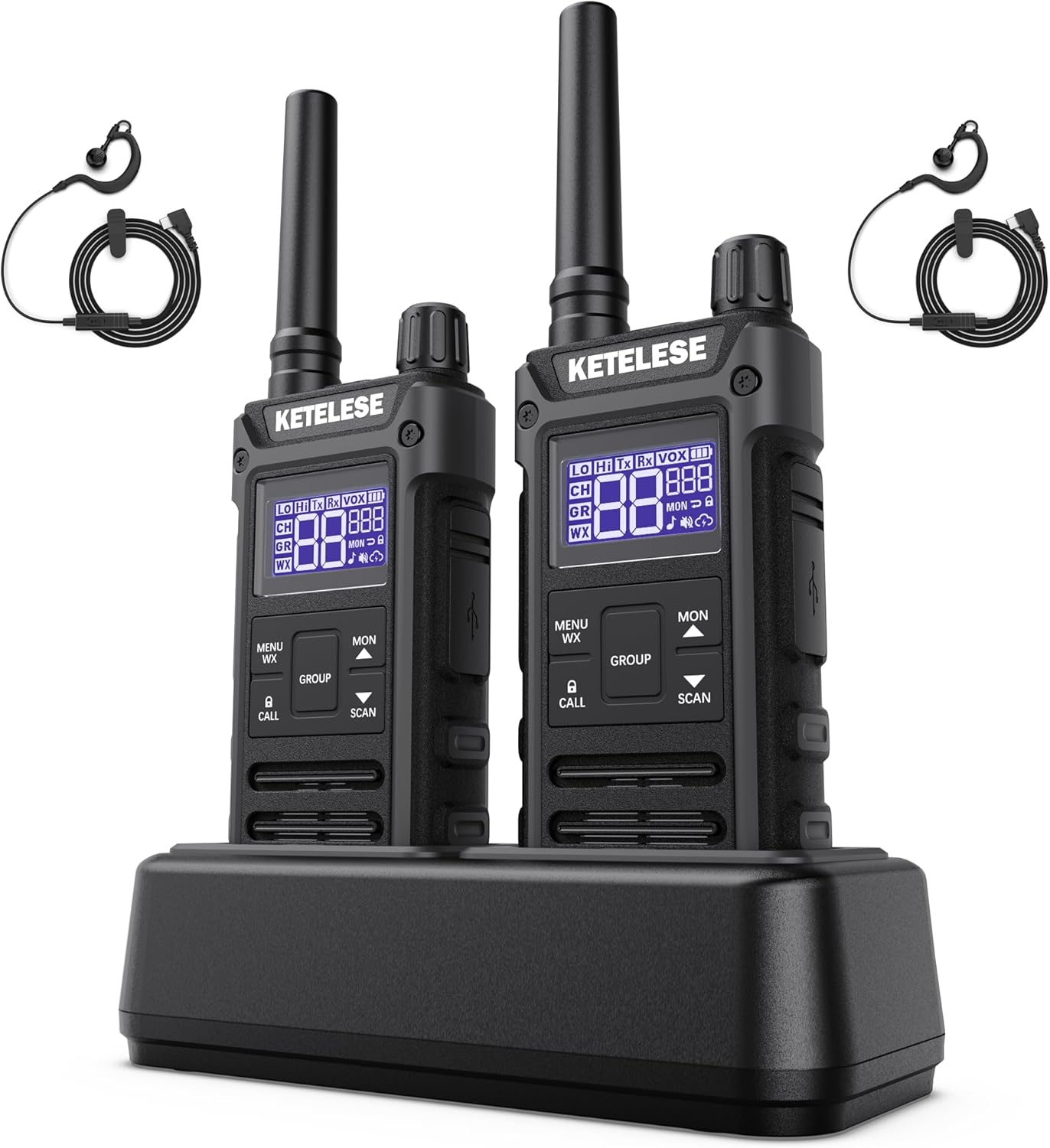 T3G Heavy Duty Walkie Talkies for Adults - Waterproof Long Range