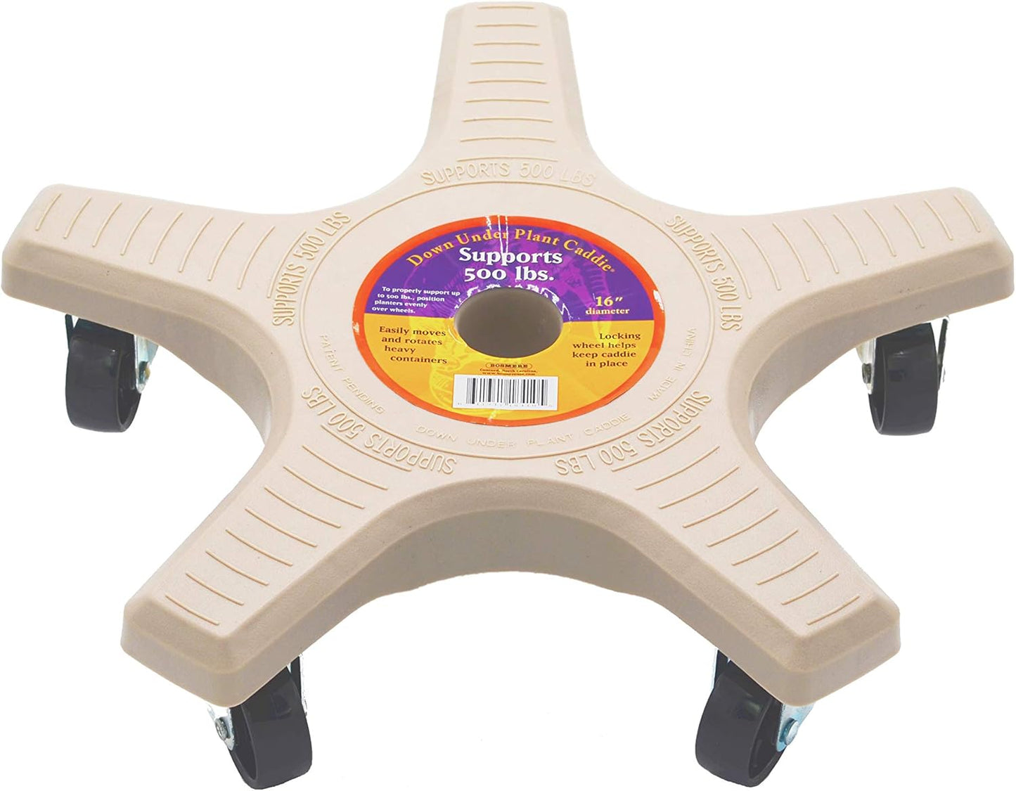 Bosmere 16in Plant Caddie - Heavy-Duty Rolling Stand for Plants