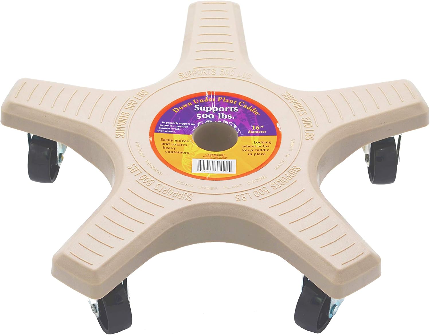 Bosmere 16in Plant Caddie - Heavy-Duty Rolling Stand for Plants