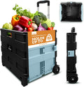 Ultra-Slim Rolling Collapsible Utility Cart - High Capacity