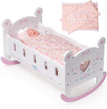 Wooden Baby Doll Crib for 18-in Dolls - Classic Rocker Cradle
