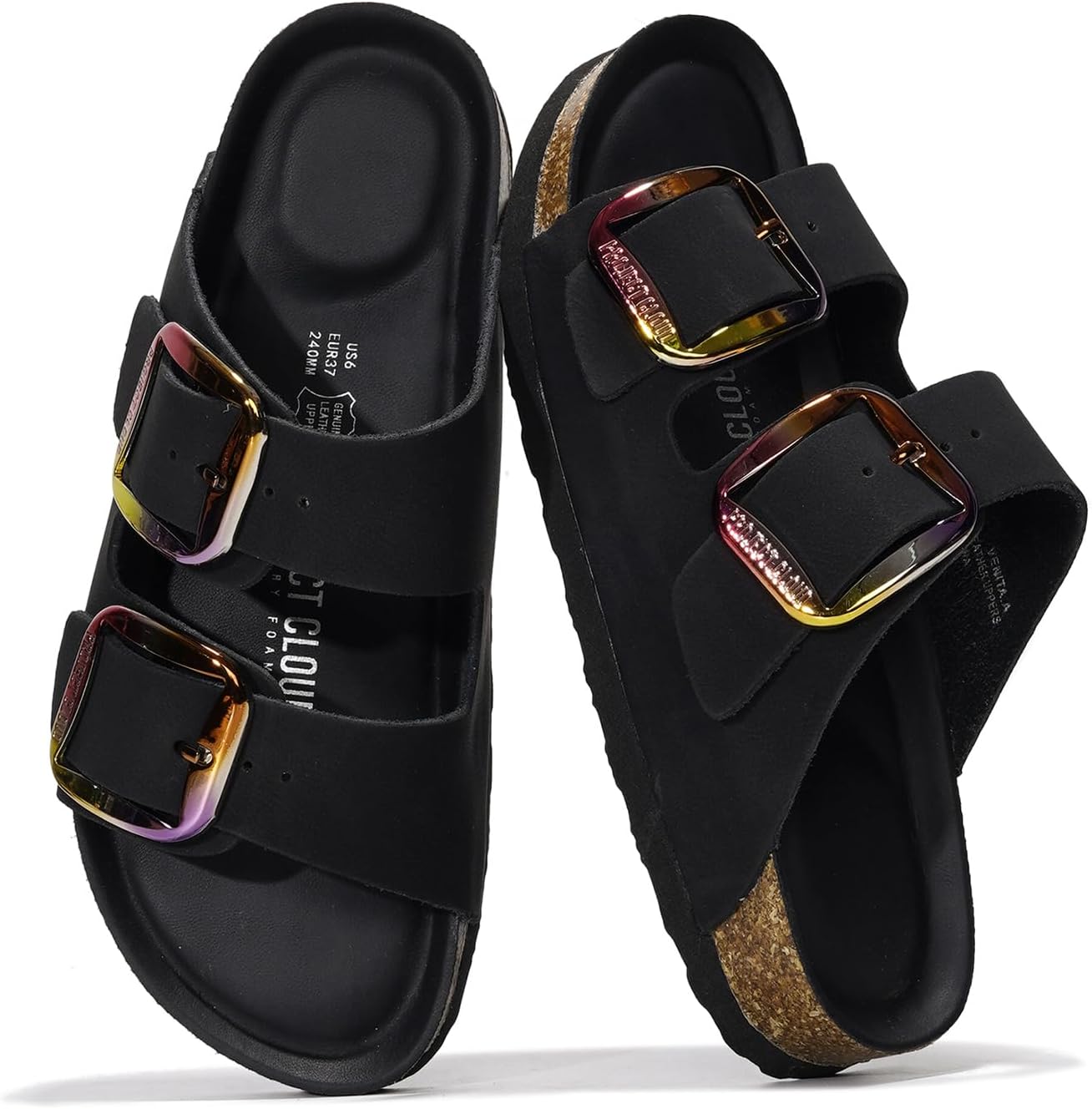 Project Cloud Genuine Leather Flat Sandals for Women 2025