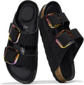 Project Cloud Genuine Leather Flat Sandals for Women - Memory Foam fit