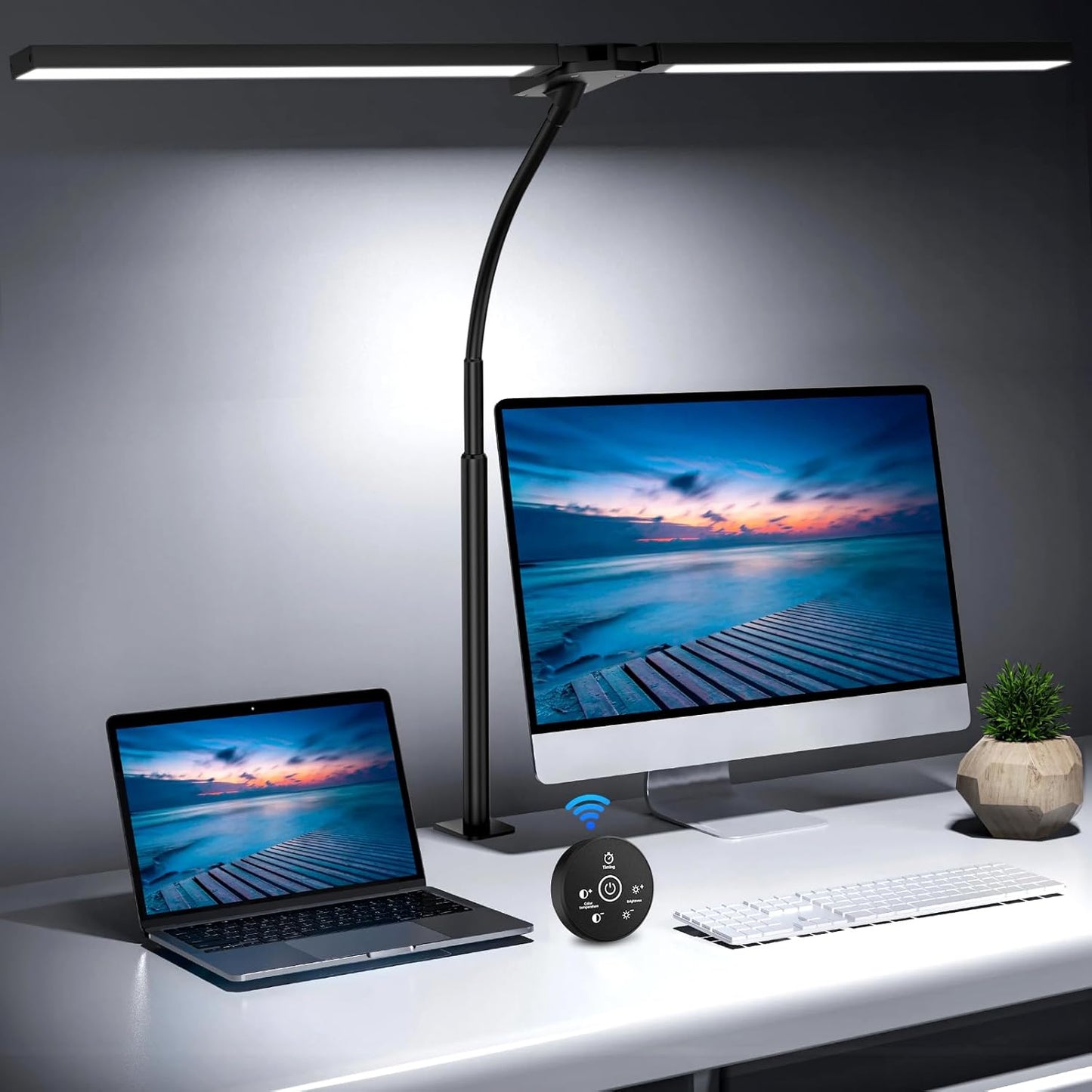 Remote Controlled 24W LED Desk Lamp for Eye-Care