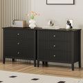 Large 3 Drawer Dresser Set of 2 with Modern Design and Storage