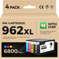 962XL Ink Cartridges Combo 4-Pack Replacement for HP 962 - High Yield