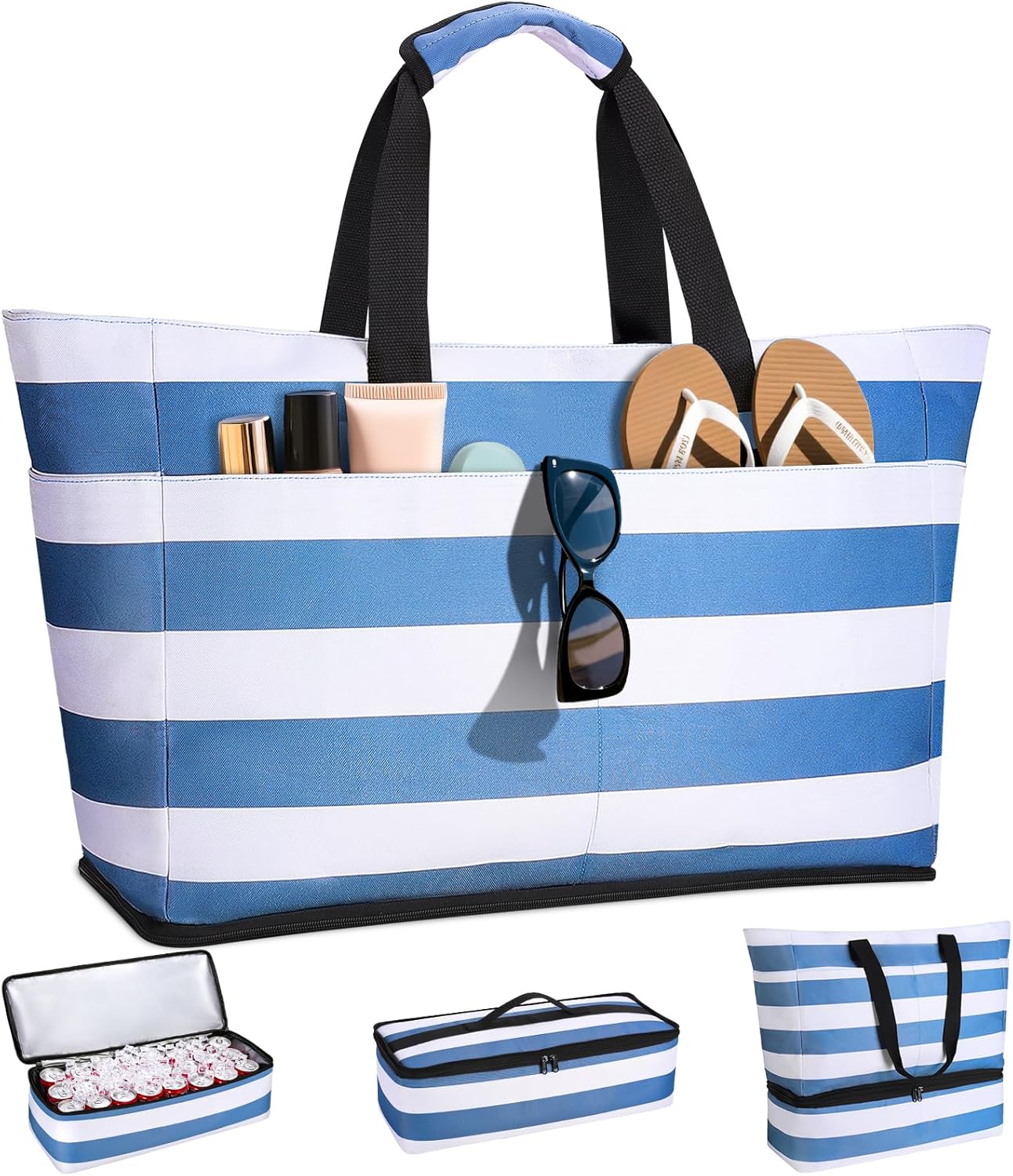 49L Large Beach Bag with Cooler for Pool and Travel Adventures