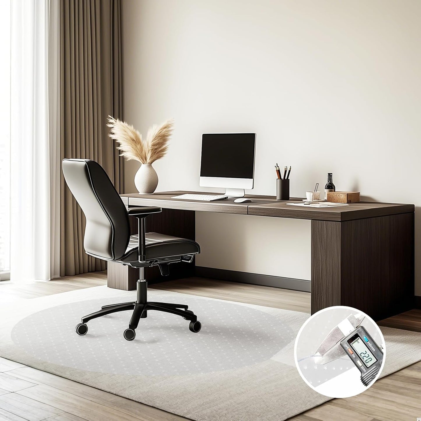 Heavy Duty Office Chair Mat for Carpet - Durable PVC Protector