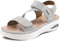 Women's Air Cushion Platform Sandals with Ankle Strap - Comfort Wedge