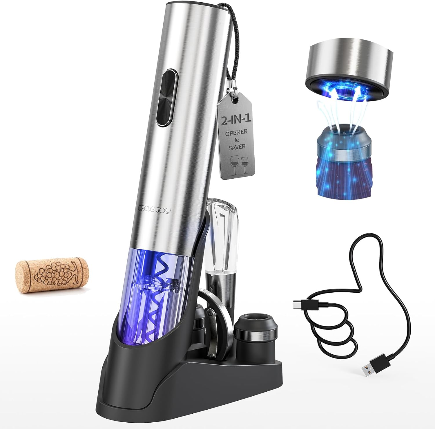 CIRCLE JOY Electric Wine Opener Set for Effortless Wine Enjoyment