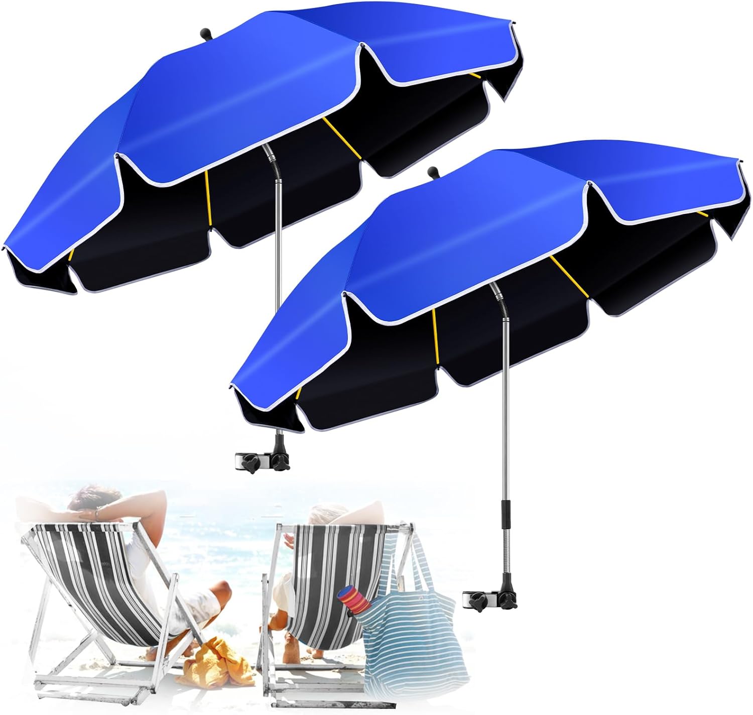 Large Beach Umbrella with Clamp for Ultimate Sun Protection