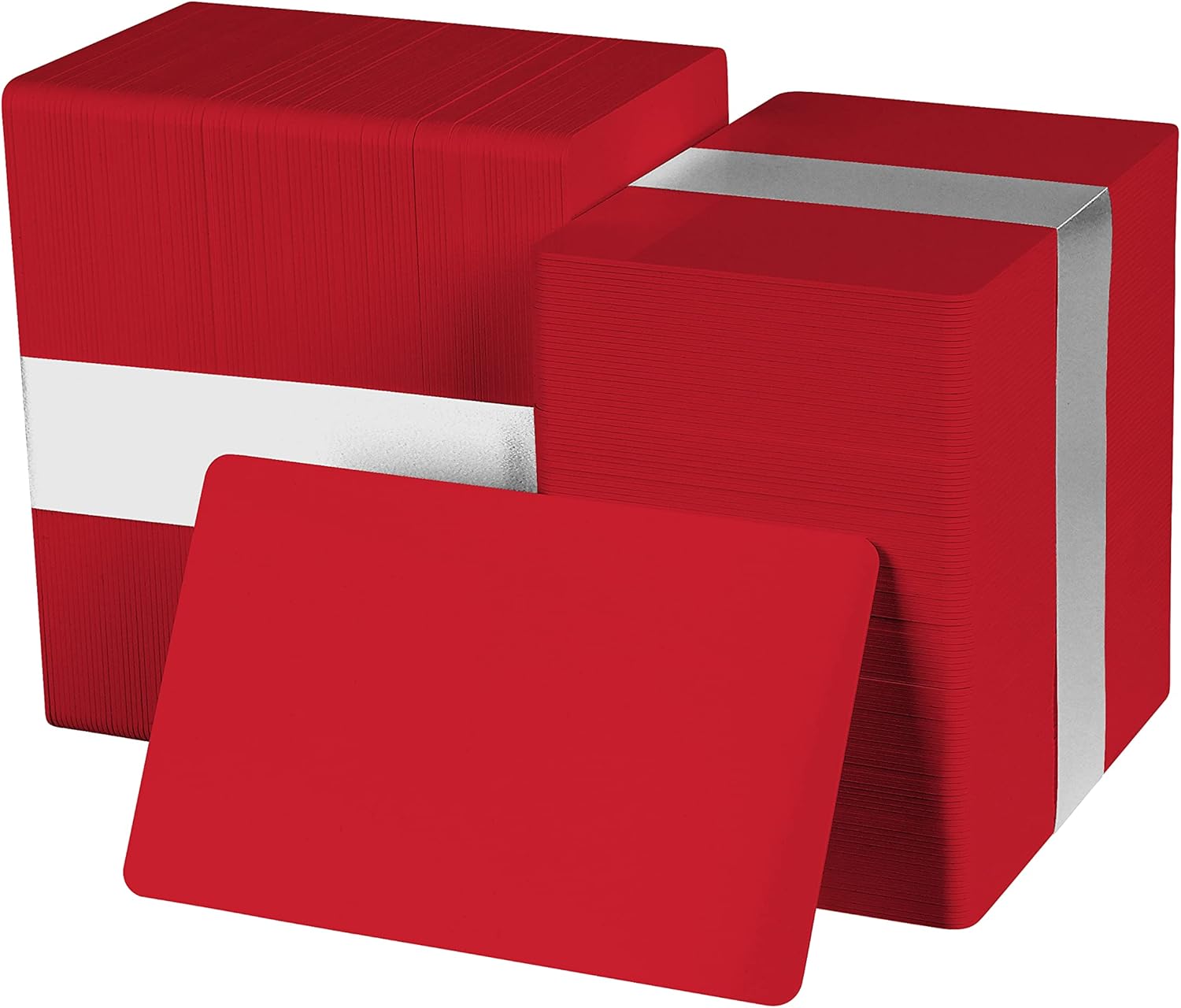 Pack of 500 Red CR80 PVC Cards for ID Badges and Crafts