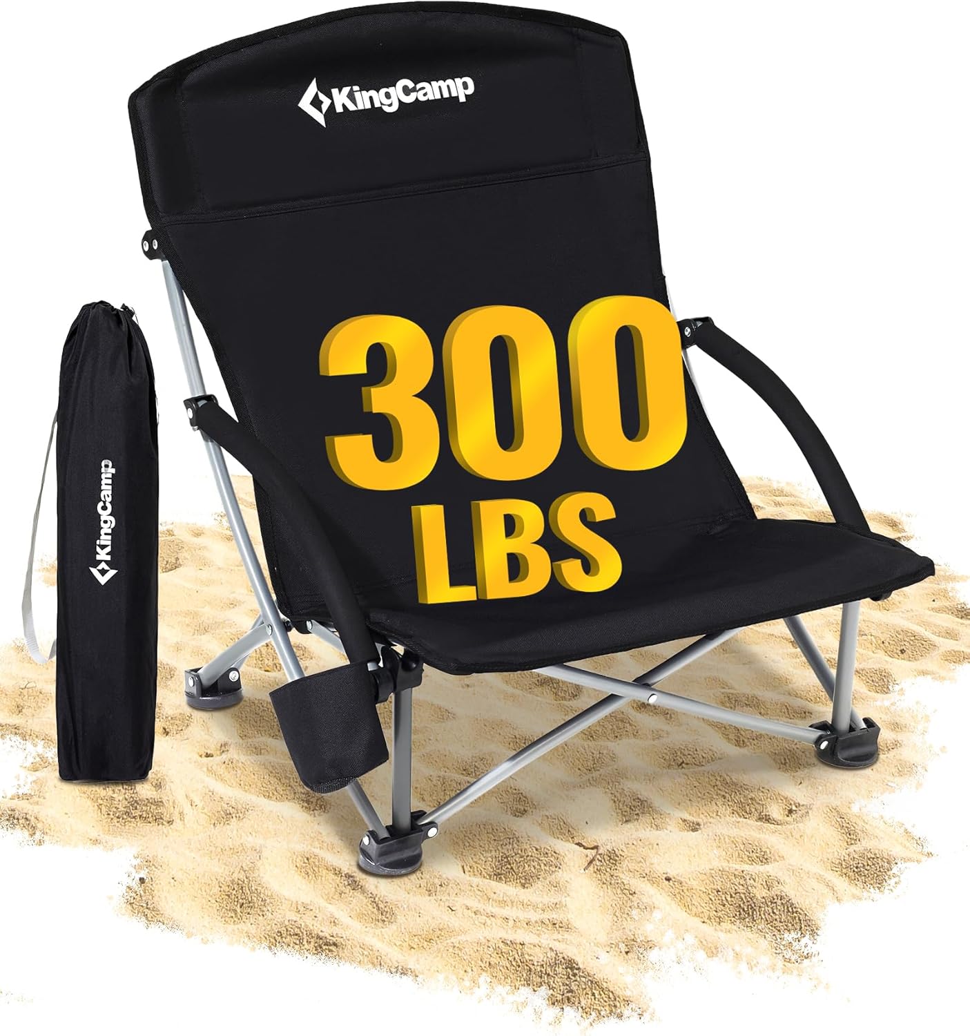 Portable Heavy Duty Beach Chair - 300lbs Capacity
