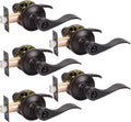 KNOBWELL 5 Pack Oil Rubbed Bronze Interior Door Lever - Privacy Lock