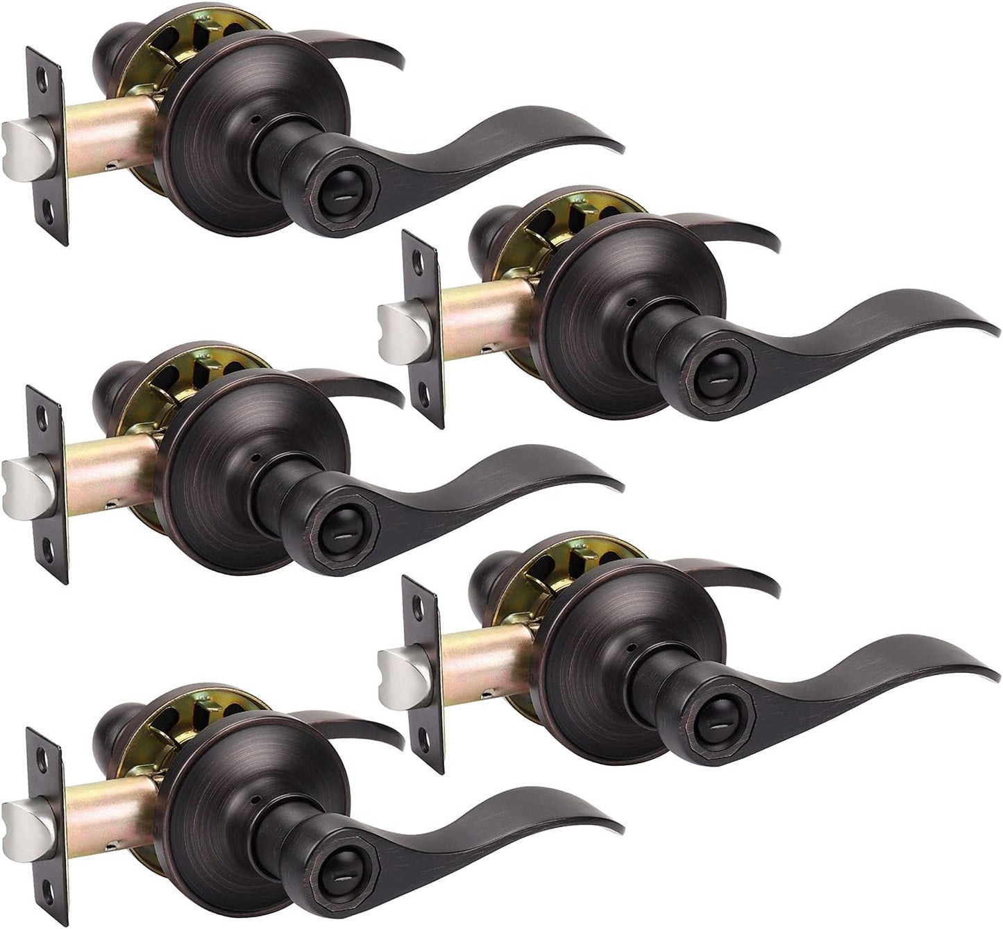 KNOBWELL Oil Rubbed Bronze Door Handles for Privacy Needs