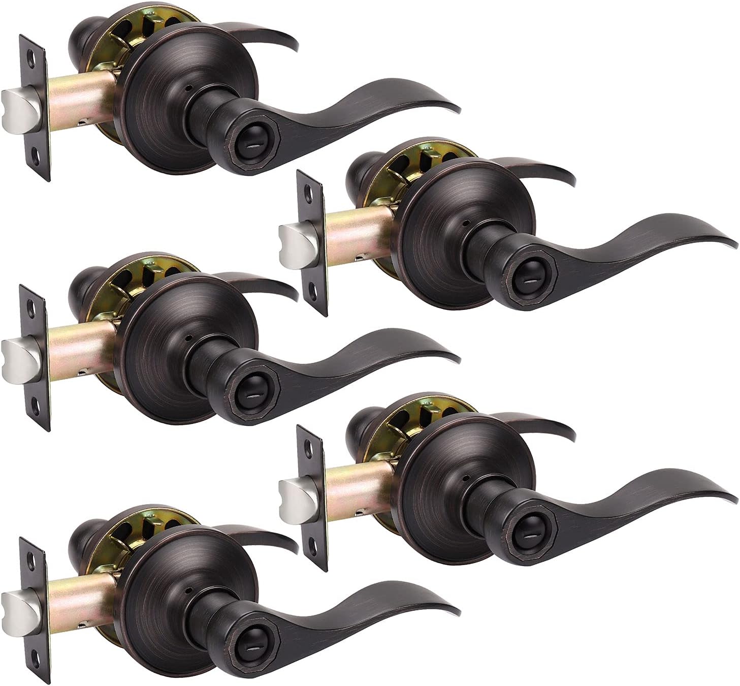 KNOBWELL Oil Rubbed Bronze Door Handles for Privacy Needs