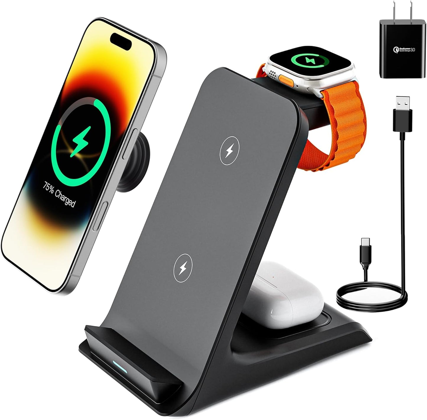 Fast Charge 3-in-1 Dock: Otterbox/Popsocket Compatible