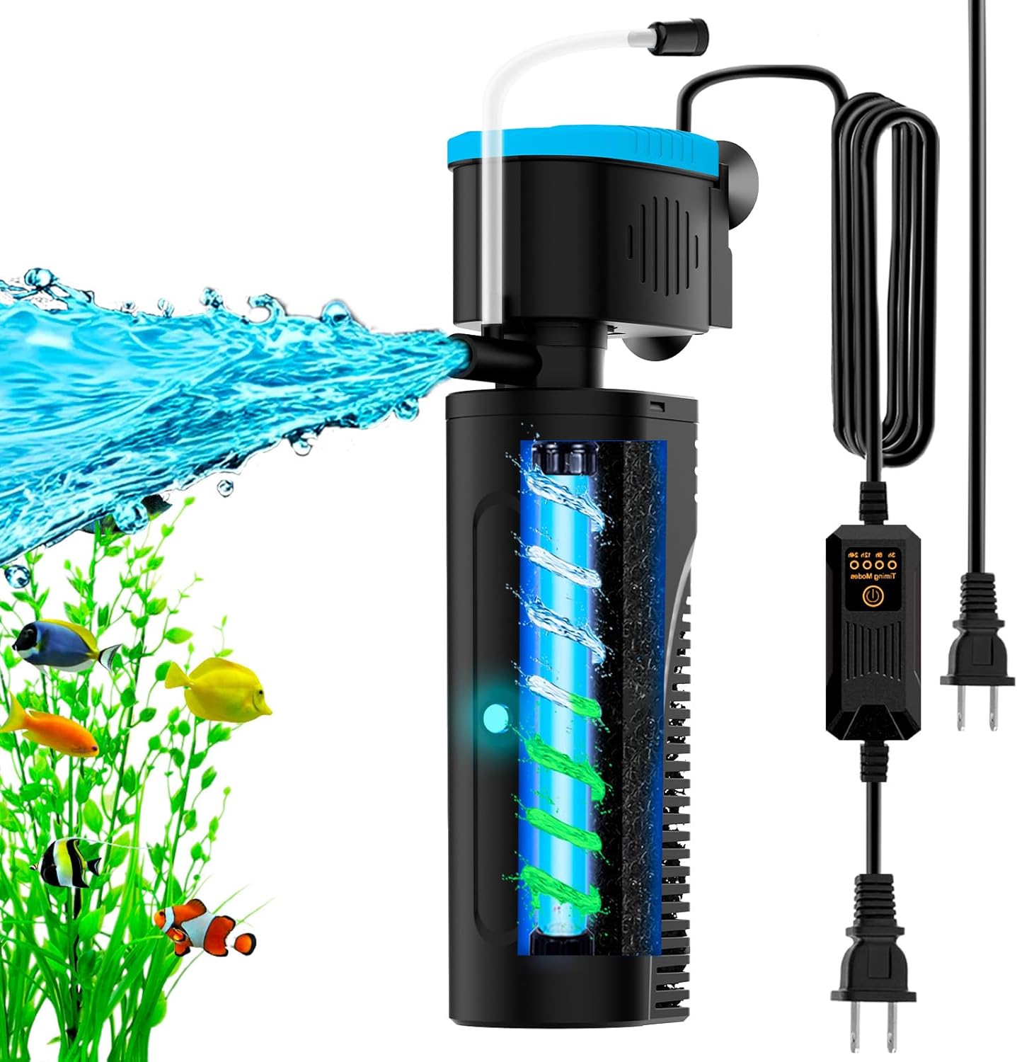 VCRAZE U - V Aquarium Filter with Timer for Green Water