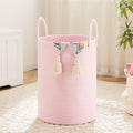 Laundry Basket Woven Cotton Rope Laundry Hamper 100L - Decorative adds