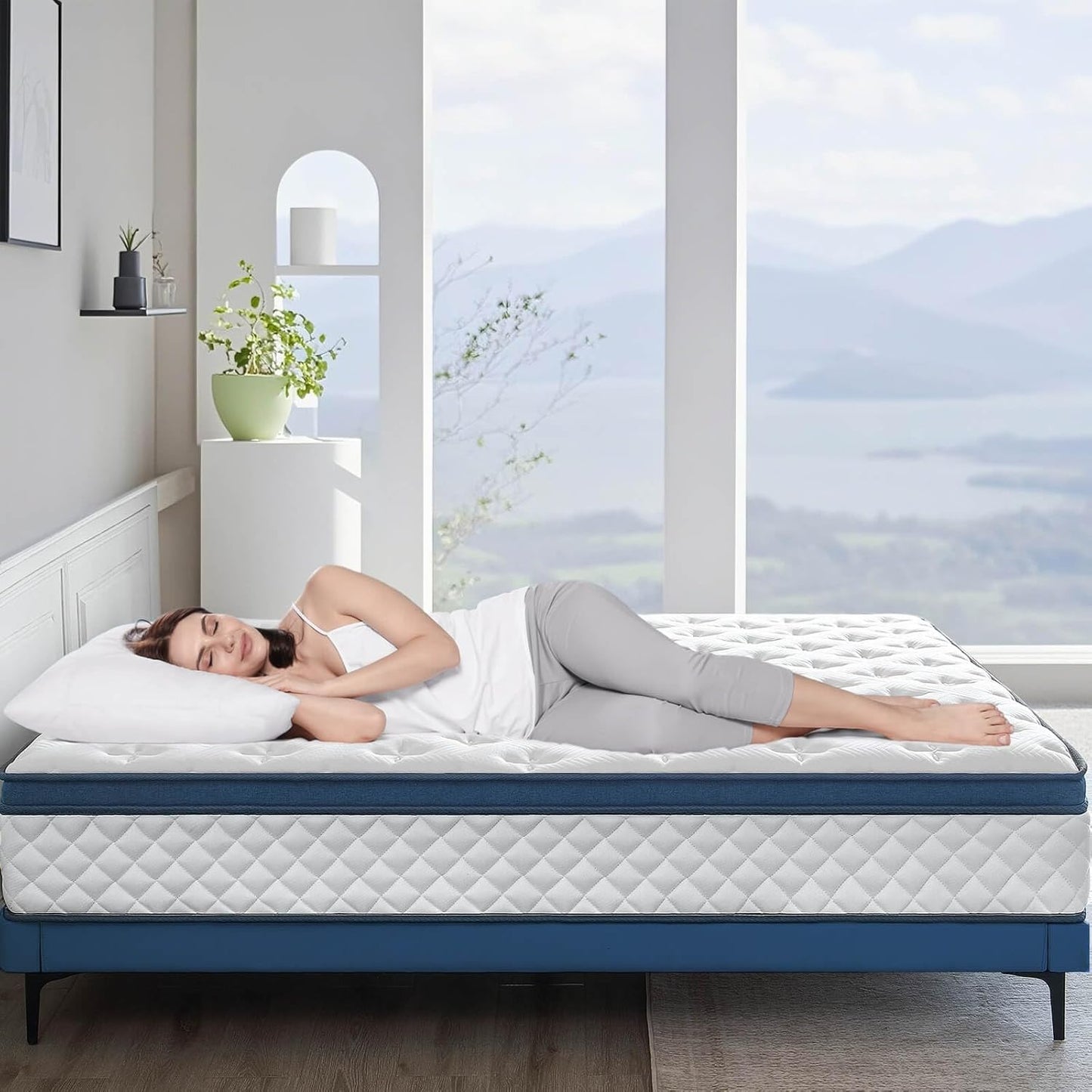 Full Size Mattress with Medium Firm Hybrid Design for Comfort