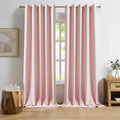 DUALIFE Baby Pink Curtain Panels 60x108 in - Solid Blackout Drapes