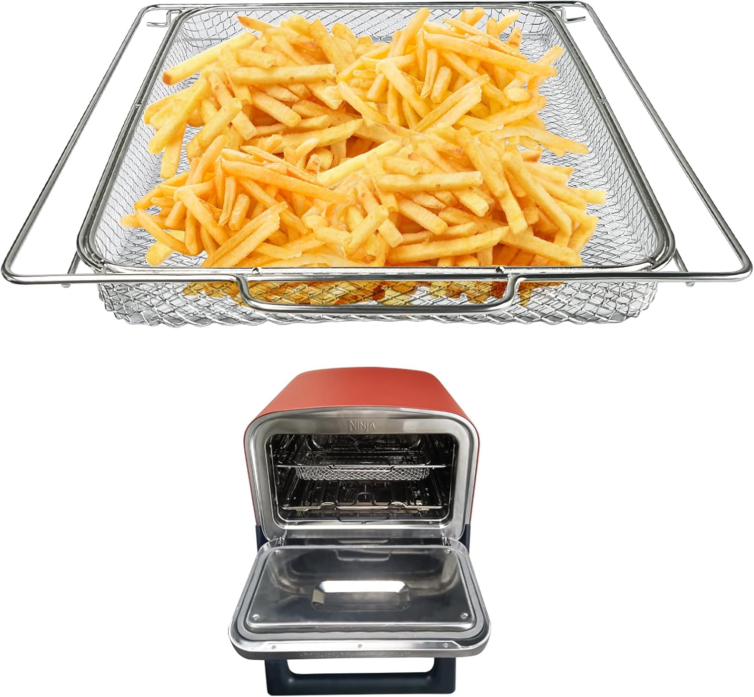 Stainless Steel Air Fryer Basket for Ninja Pizza Oven - Dishwasher Safe