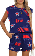 Women's 2 Piece Lounge Set - Cap Sleeve Top & Elastic Shorts