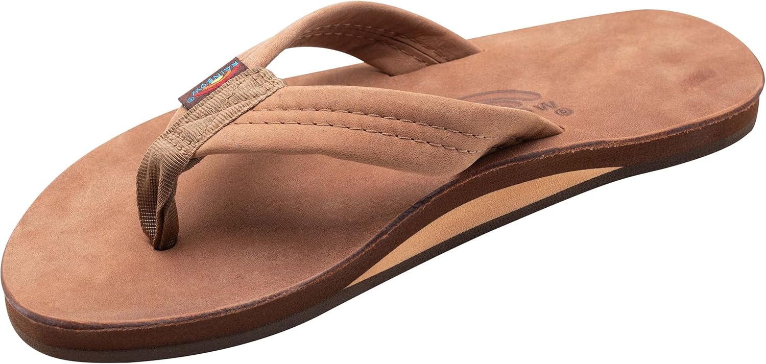 Rainbow Sandals Mens Luxury Leather Single Layer Arch Support