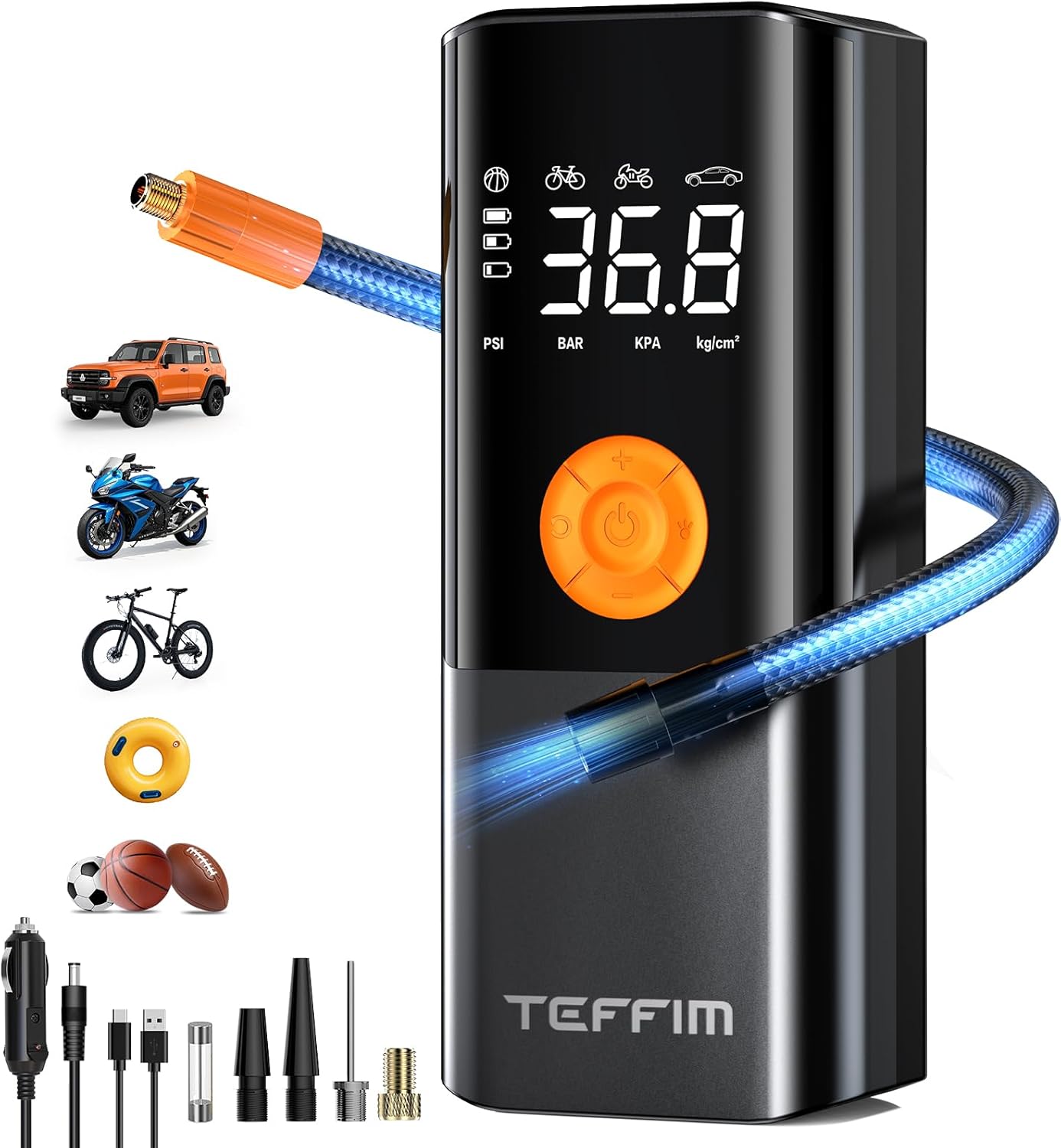 Portable Tire Inflator with 150PSI and 20000mAh Battery Power