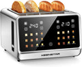 4 Slice Toaster with Touch Screen - Smart Stainless Steel Toaster