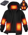 Graphene Heated Jackets for Men - Hooded Canvas Coat with 18400mAh