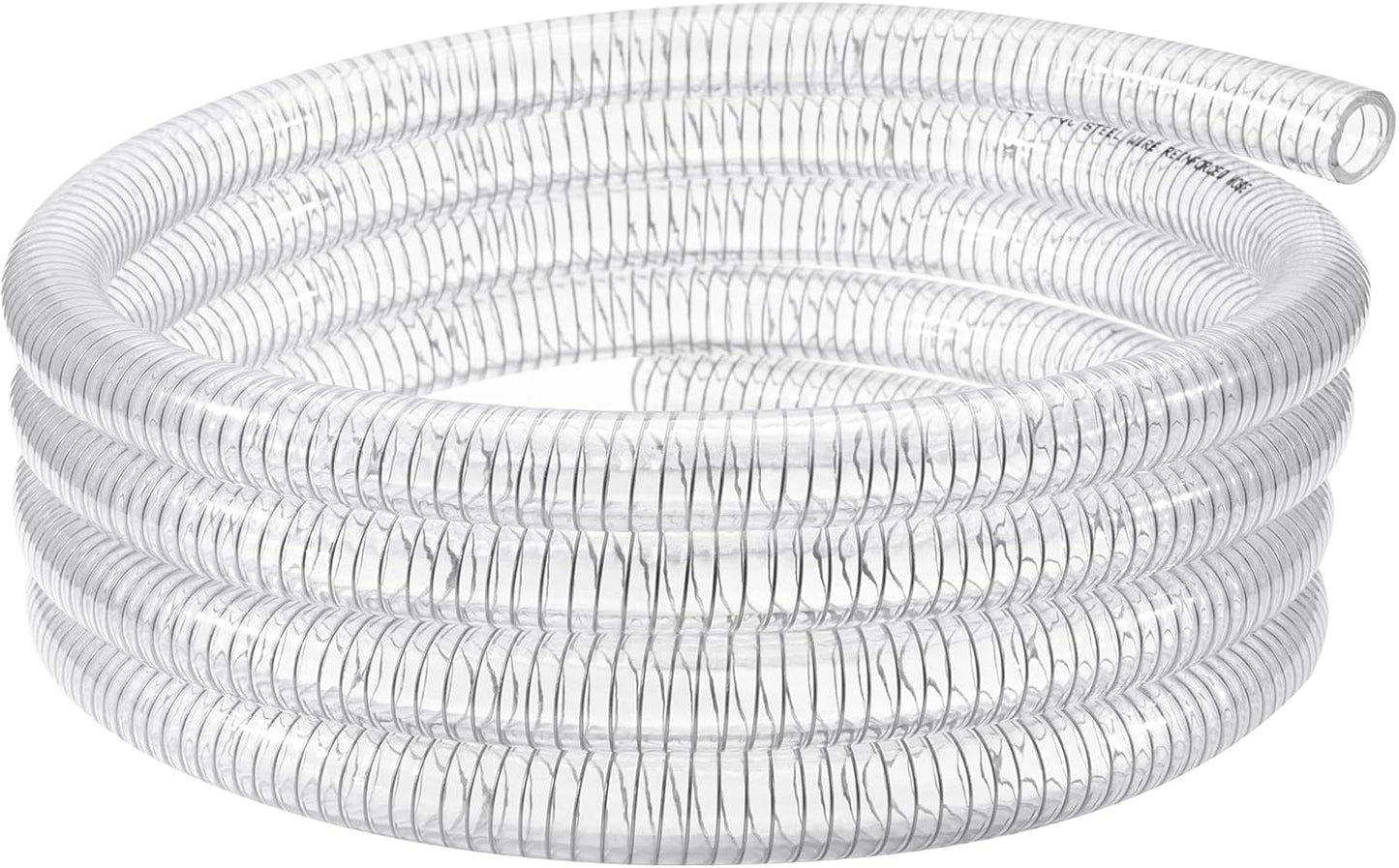 Wire Reinforced Hose 1in ID - 25ft Clear High Pressure Tubing