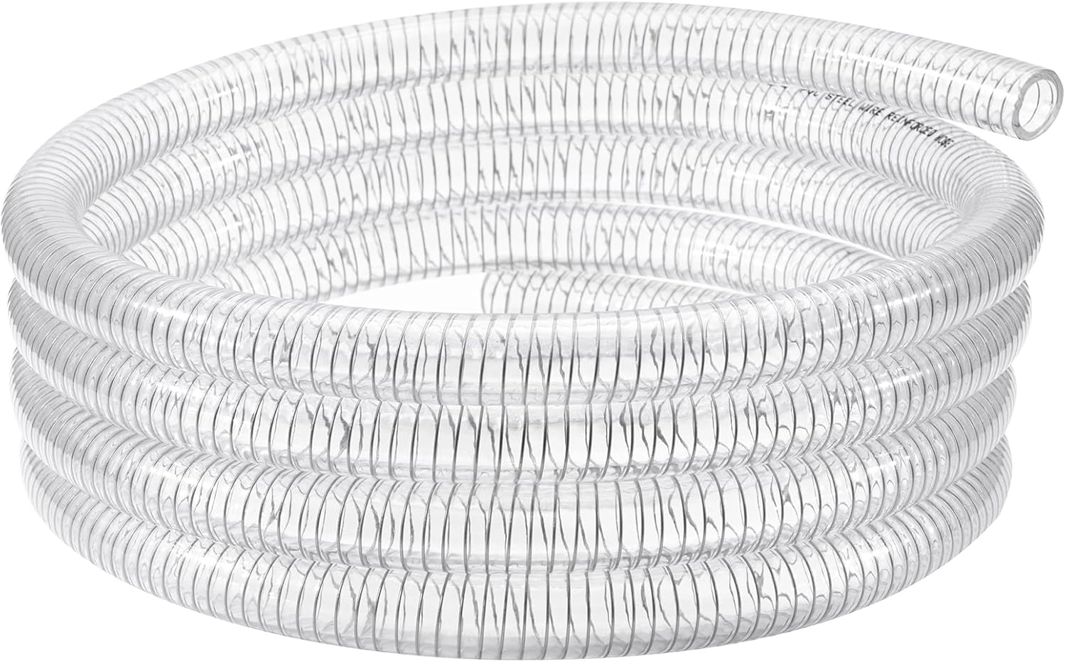 Wire Reinforced Hose 1in ID - 25ft Clear High Pressure Tubing