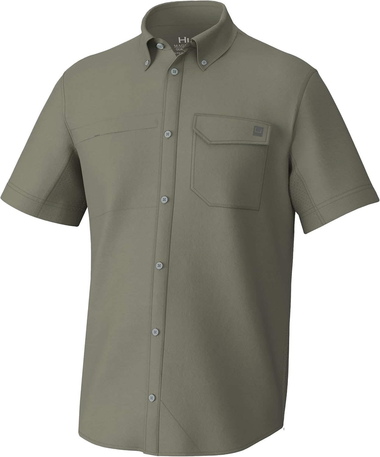 HUK Mens Tide Point Solid Short Sleeve Shirt for Fishing