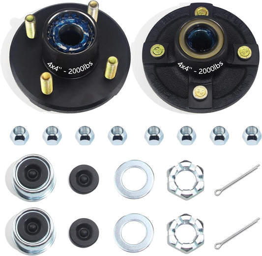 2 Sets Trailer Hub Kits for 2000 lbs 1 in BT8 Straight Axle
