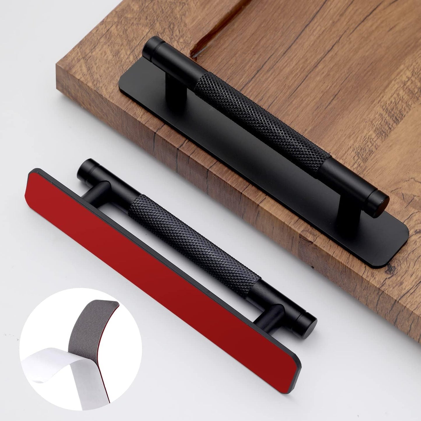 12 Pack 5 Inch Self-Adhesive Matte Black Cabinet Handles